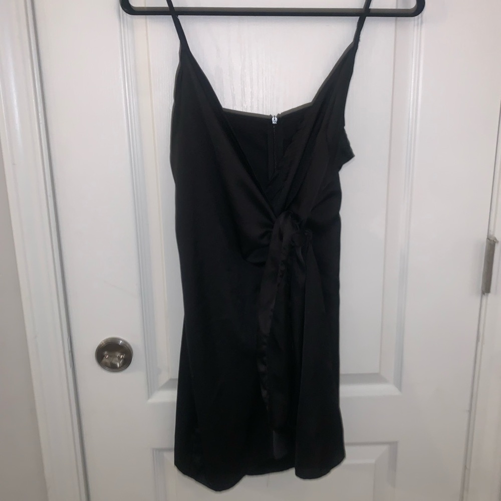 Nasty Gal Black Mini Wrap Dress